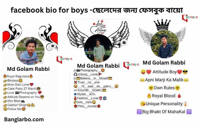 facebook bio for boys -ছেলেদের জন্য ফেসবুক বায়ো